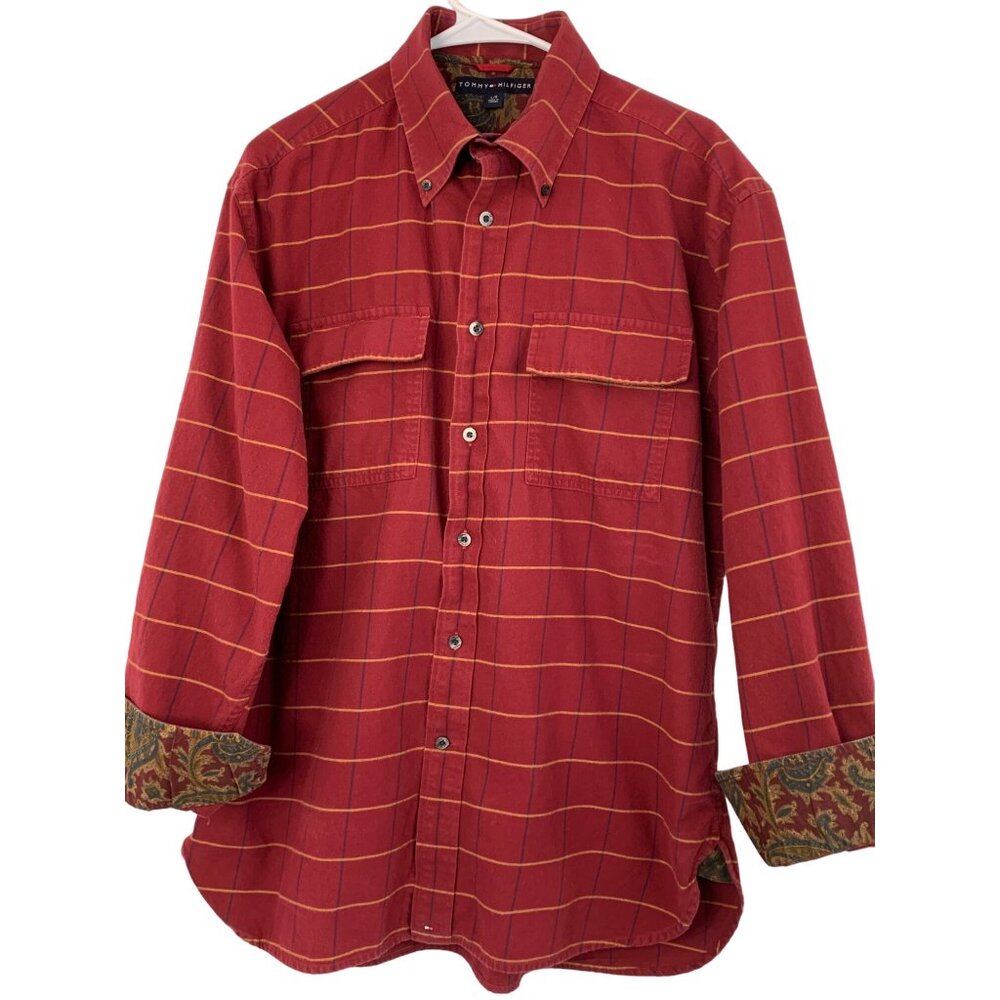 Y2K VTG Retro 2003 Men’s Tommy Hilfiger Large Mens Flannel Shirt Contrast 7824